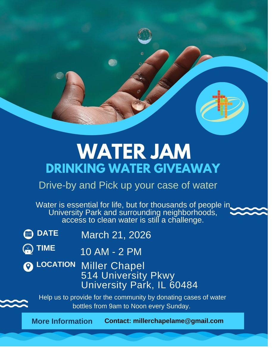 Water Jam drinking water giveaway flyer