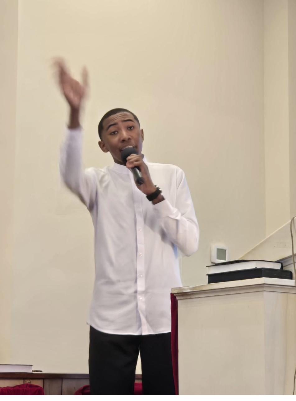 Young preacher at the pulpit